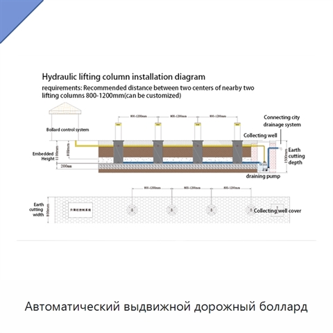 Автоматический выдвижной дорожный боллард