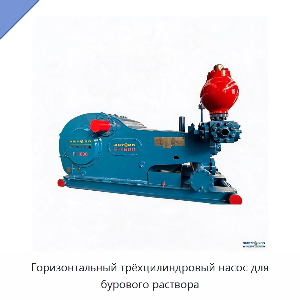 Горизонтальный трёхцилиндровый насос для бурового раствора — Нефтепромысловое оборудование
