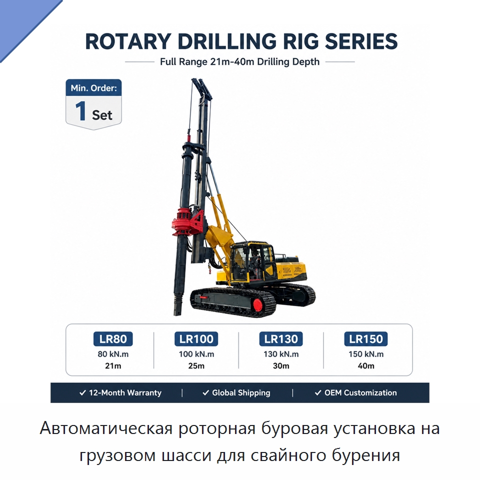 Автоматическая роторная буровая установка на грузовом шасси для свайного бурения — Горнодобывающее оборудование
