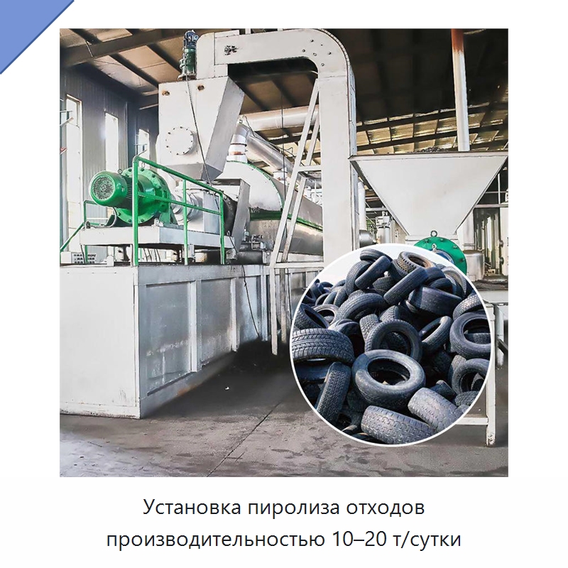 Установка пиролиза отходов производительностью 10–20 т/сутки — Оборудование для переработки резины