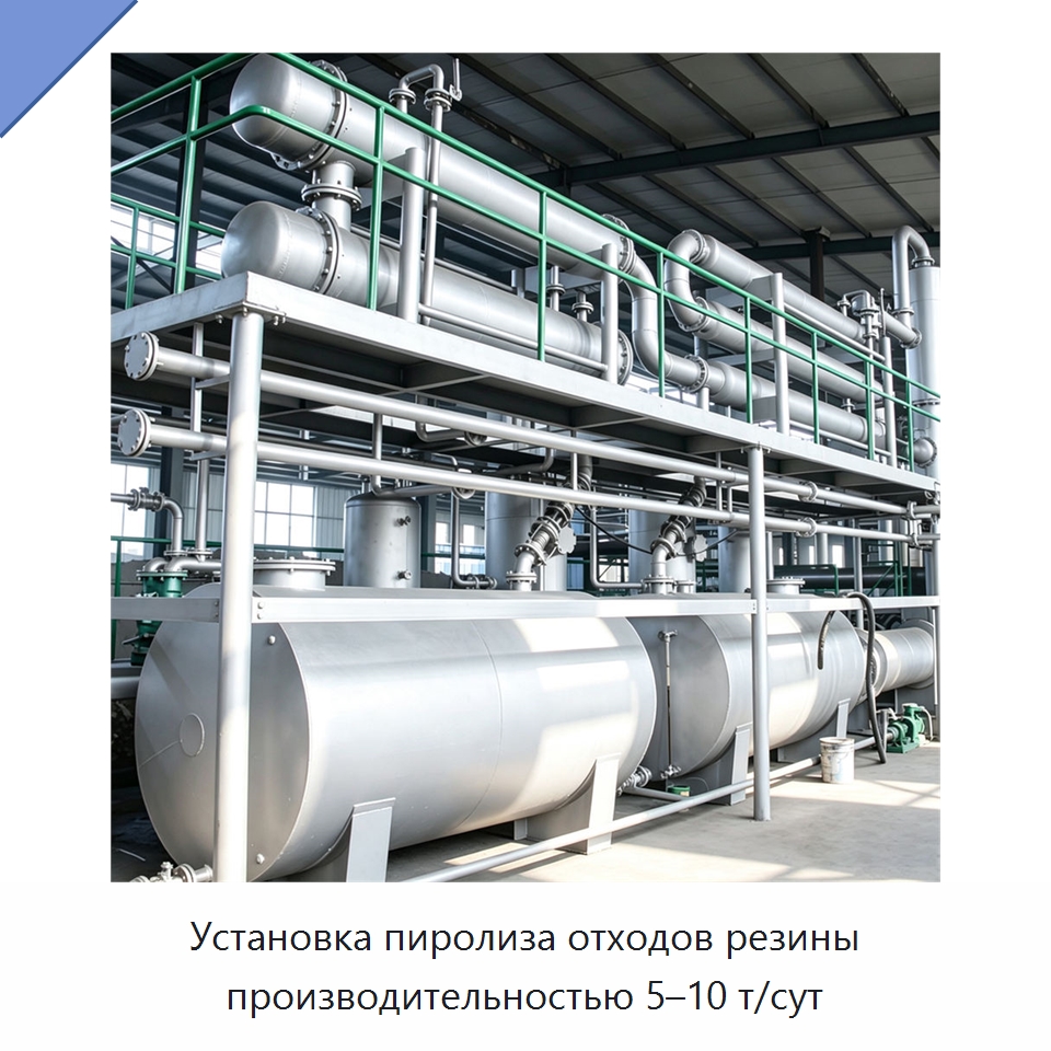 Установка пиролиза отходов резины производительностью 5–10 т/сут — Оборудование для переработки резины