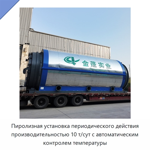 Пиролизная установка периодического действия производительностью 10 т/сут с автоматическим контролем температуры