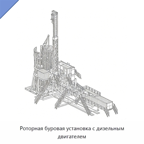 Роторная буровая установка с дизельным двигателем