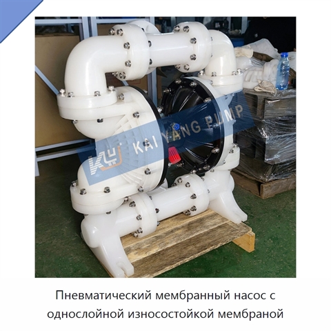 Пневматический мембранный насос с однослойной износостойкой мембраной