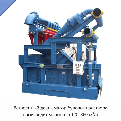 Встроенный дешламатор бурового раствора производительностью 120–360 м³/ч
