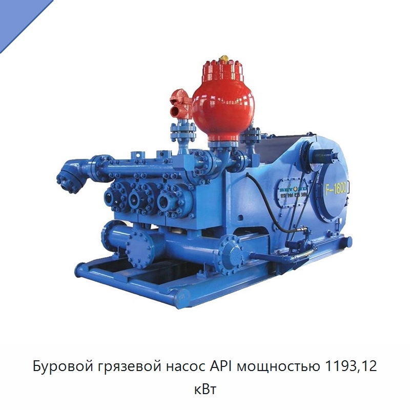 Буровой грязевой насос API мощностью 1193,12 кВт — Нефтепромысловое оборудование