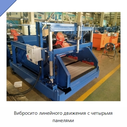 Вибросито линейного движения с четырьмя панелями