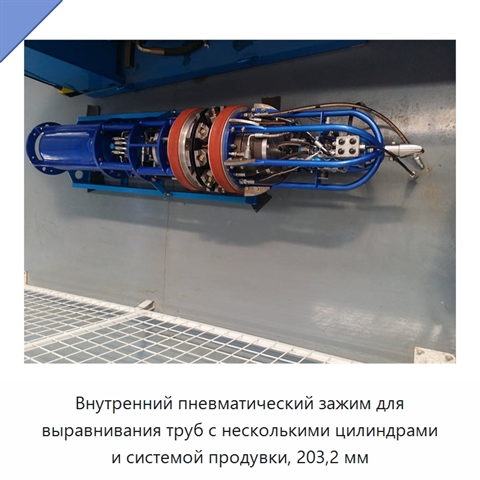 Внутренний пневматический зажим для выравнивания труб с несколькими цилиндрами и системой продувки, 203,2 мм