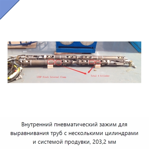 Внутренний пневматический зажим для выравнивания труб с несколькими цилиндрами и системой продувки, 203,2 мм