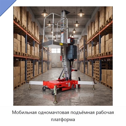 Мобильная одномачтовая подъёмная рабочая платформа