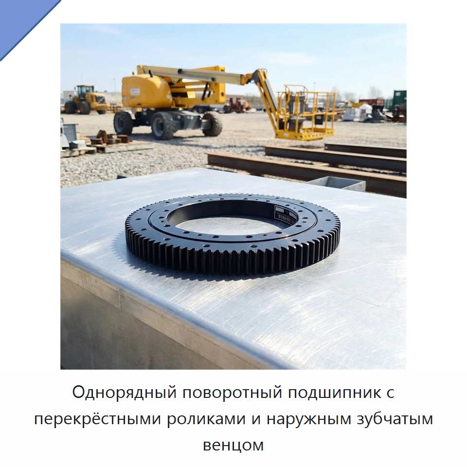 Однорядный поворотный подшипник с перекрёстными роликами и наружным зубчатым венцом — Опорно-поворотные подшипники