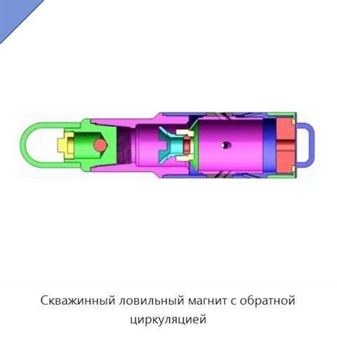 Скважинный ловильный магнит с обратной циркуляцией